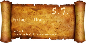 Spiegl Tibor névjegykártya